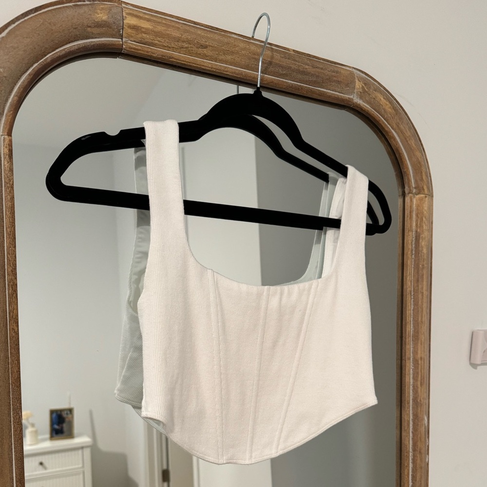 White crop top corset